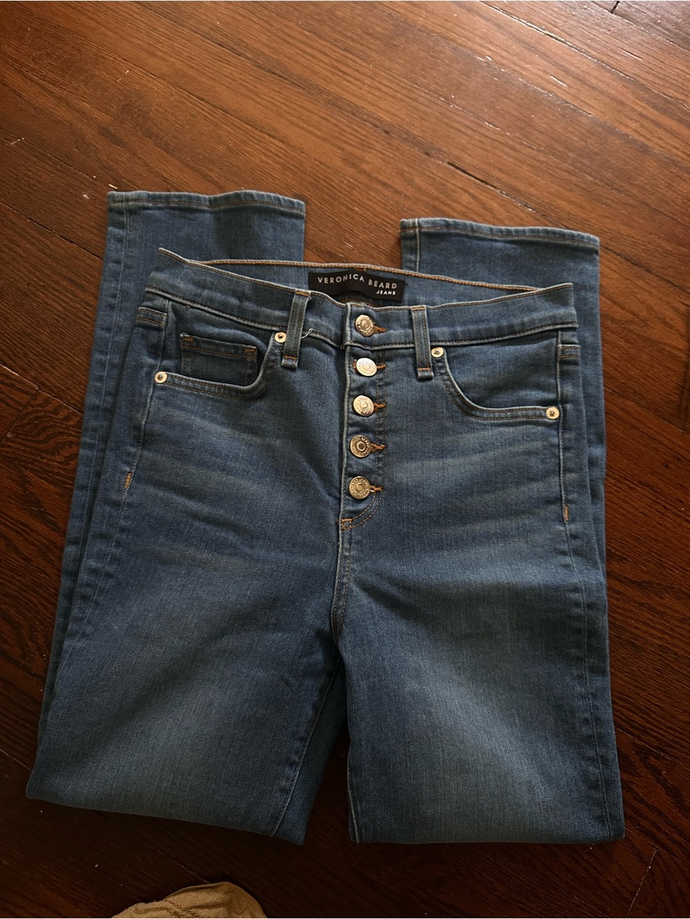 Veronica Beard High-Rise Button-Fly Women's Jeans 25 carly 11” kick flare